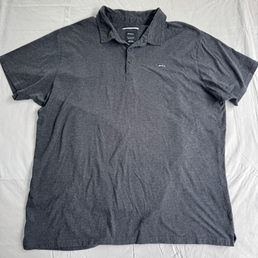RVCA Mens Charcoal Grey Short Sleeve Regular Fit Polo Shirt XXL M2909SUR